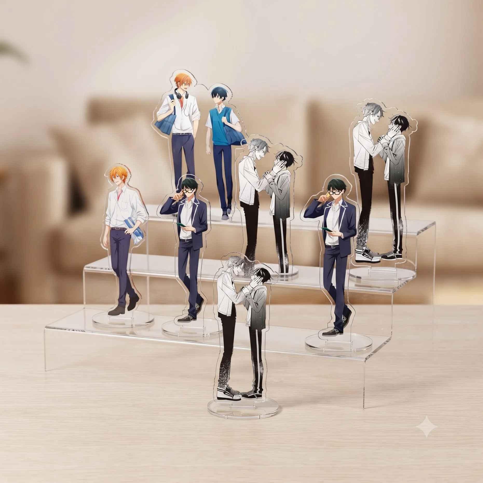 Hirano to Kagiura Sasaki Miyano Taiga Akira Cosplay Keychain Ornament 15cm Acrylic Stand Collectible Plaque Fan Gift