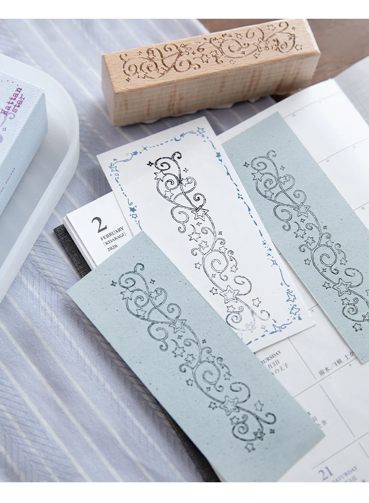 Morgenregen-Rankengarten-Journalstempel Vintage-Rosen-Pflanzen-Blumenrandmuster DIY Check-In Dekorativer Stempel – Detail 9