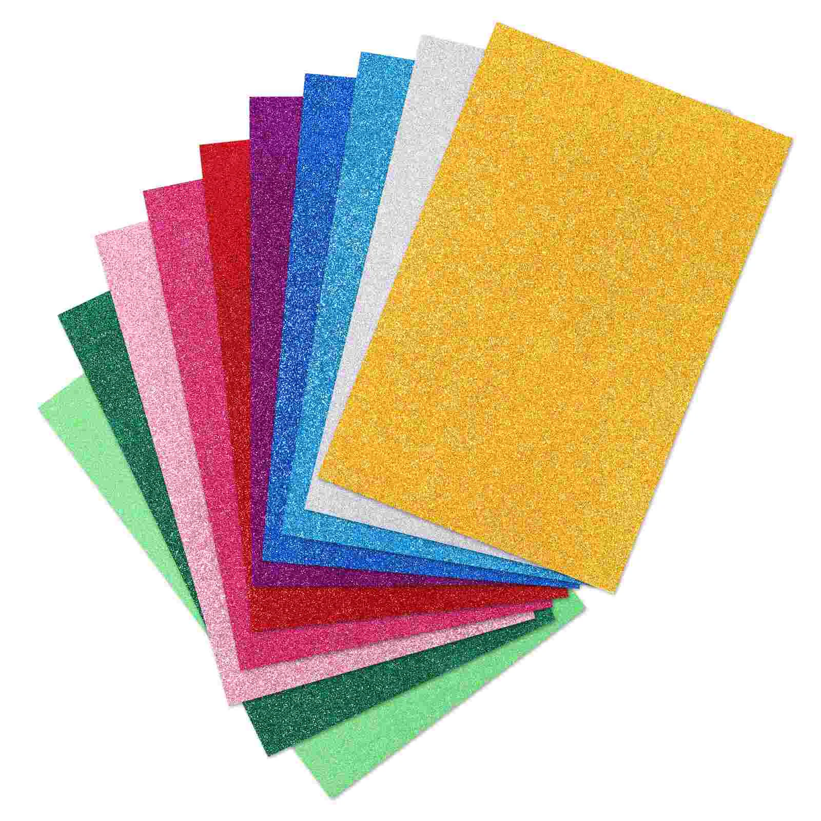 

Supvox 10pcs DIY Sheets Colorful EVA Sheets A4 Glittering Paper for DIY Scrapbooking Projects Shiny Sheets