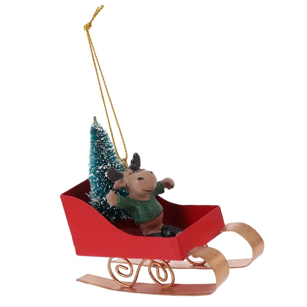 

Christmas Tree nament Sleigh Pendant Charms Xmas Decors Rustic Holiday Sled Wall Hanging Home Garden Party Layout