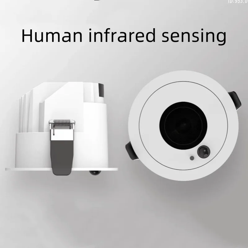 

Full spectrum embedded human body sensing light corridor anti glare spotlight human body infrared sensing light LED light