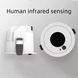 Full spectrum embedded human body sensing light corridor anti glare spotlight human body infrared sensing light LED light