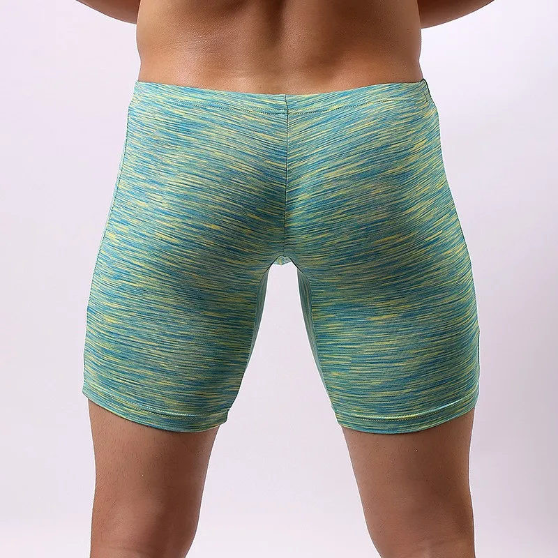 Calzoncillos Boxer de pierna larga sin costuras para hombre, bolsa en U, soporte antirozaduras, ropa interior de entrenamiento ajustada, bañadores deportivos cómodos, pantalones cortos