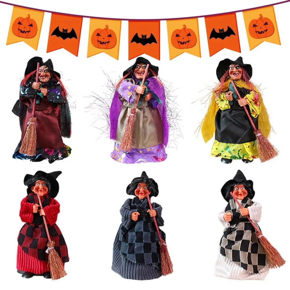 المزح الدعائم الإبداعية مكنسة التماثيل الساحرة الرجعية مضحك مخيف الساحرة النحت واقعية الحرف ساحرة التماثيل ساحة