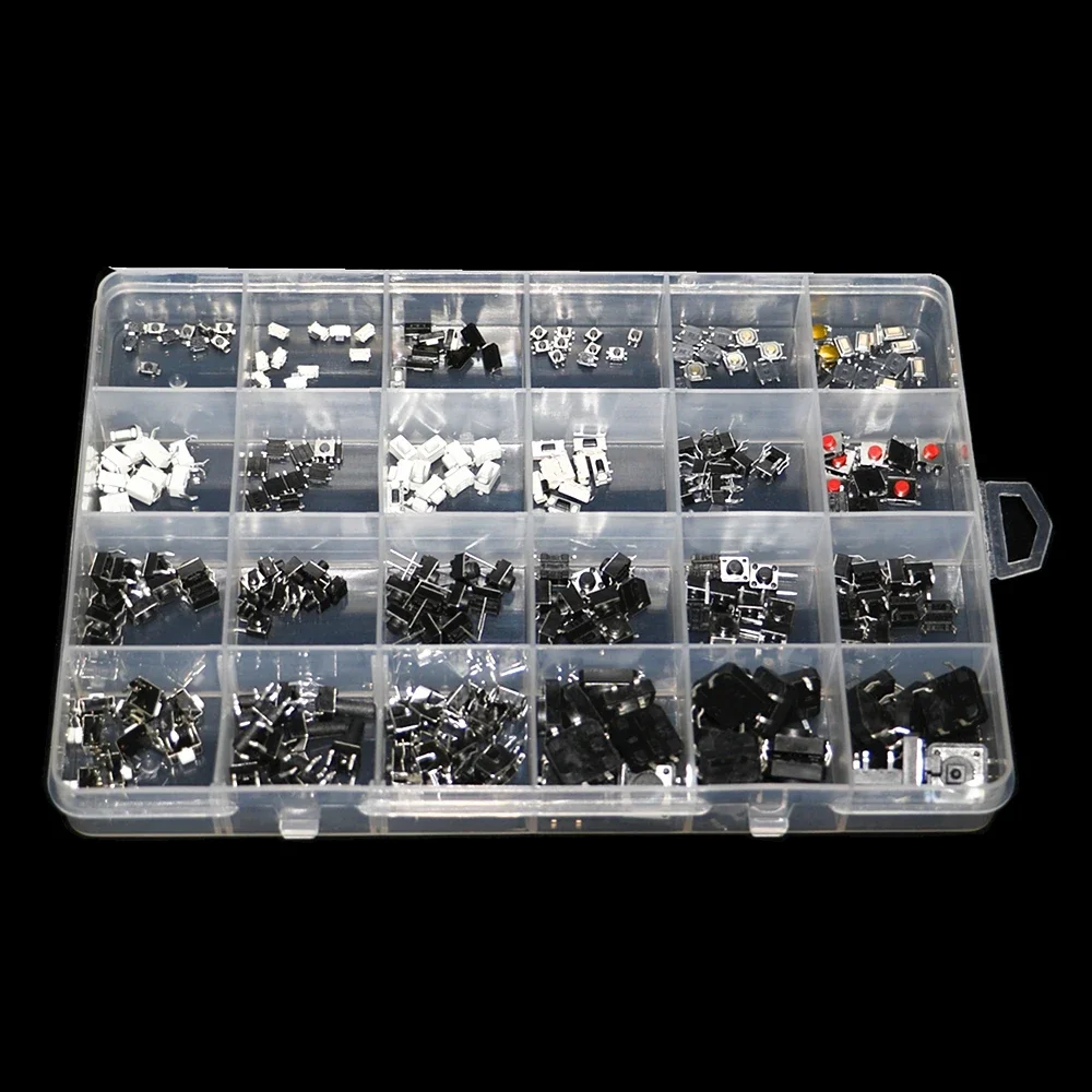 Imagem -02 - Assorted Botão Tact Interruptores Micro Interruptor Mini Interruptor Folha Reconjunto 25 Tipos Smd Dip 2x4 3x6 4x4 6x6 Kit Faça Você Mesmo 250 Pcs por Caixa