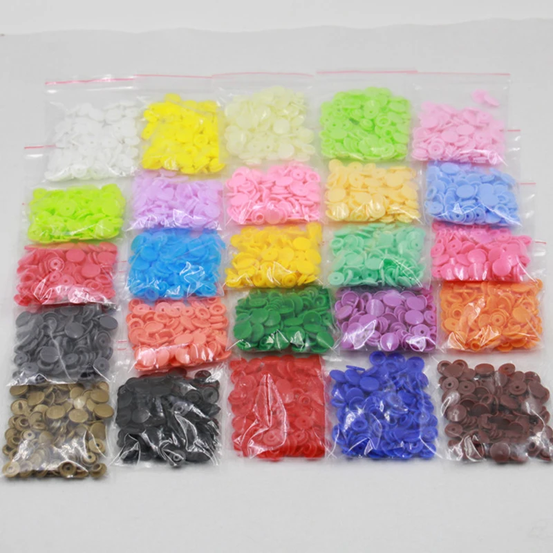 20Sets Round T5 12mm Plastic Snaps Button Fasteners Garment DIY Sewing Accessory For Baby Clothes Clips Quilt Cover Sheet Button