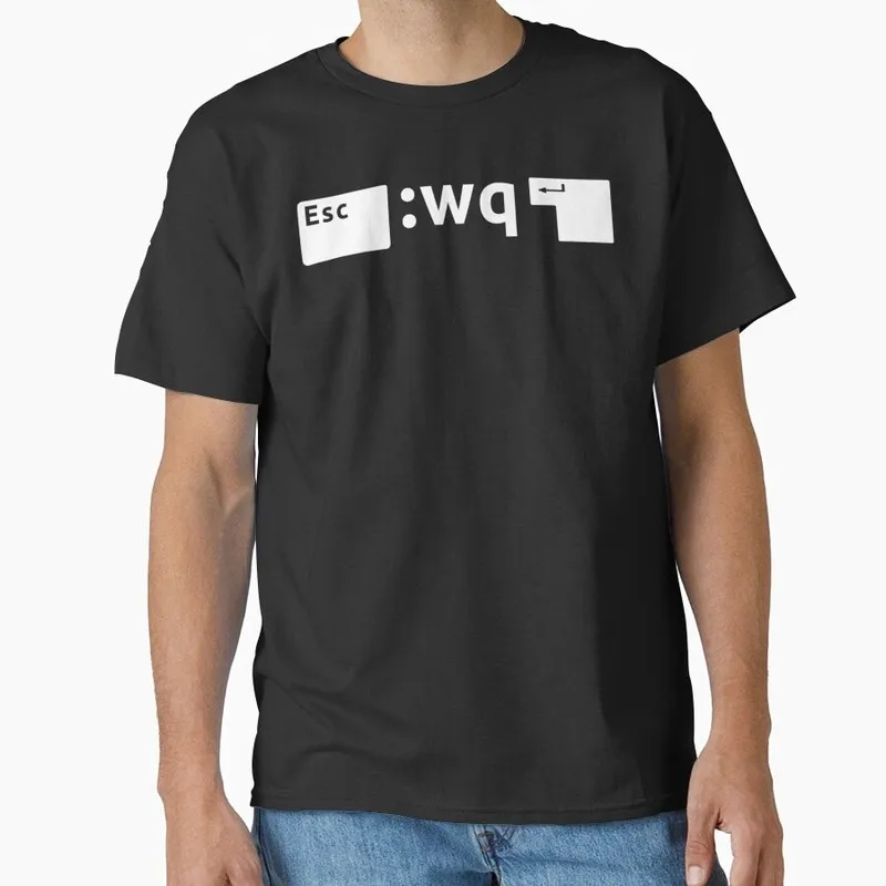 Trapped in VIM Linux Operating System Graphic T‑Shirt Short Sleeve Tees Geek IT Developer Fan Gift Streetwear S-6XL