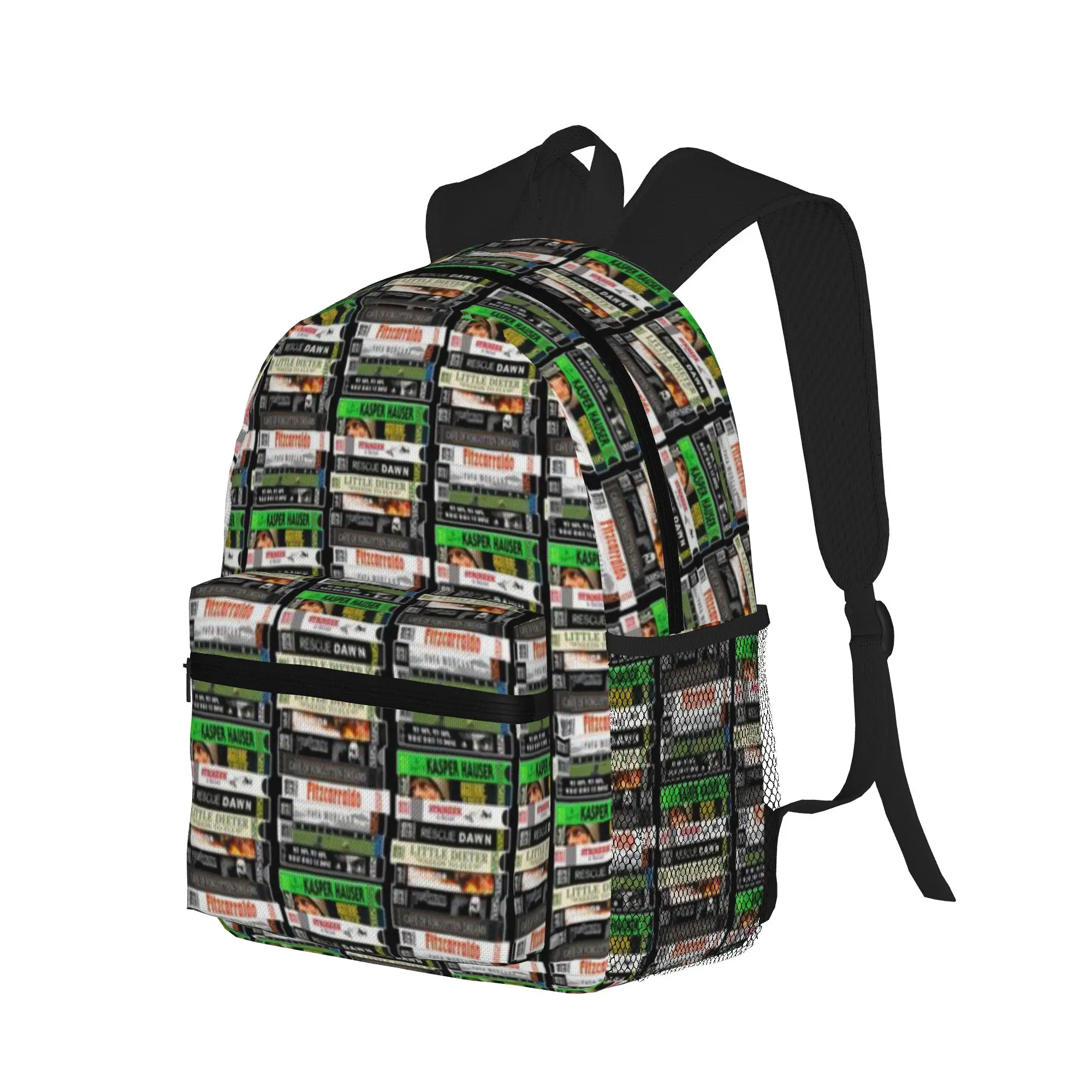 Werner Herzog VHS Movies Filmography Stack  Casual Backpack for Students and Adults Bags