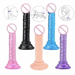 Realistic Dildo Soft Jelly Crystal Dildos With Strong Suction Cup Women Masturbator Vaginal Anal Stimulator Sex Toys for Couples