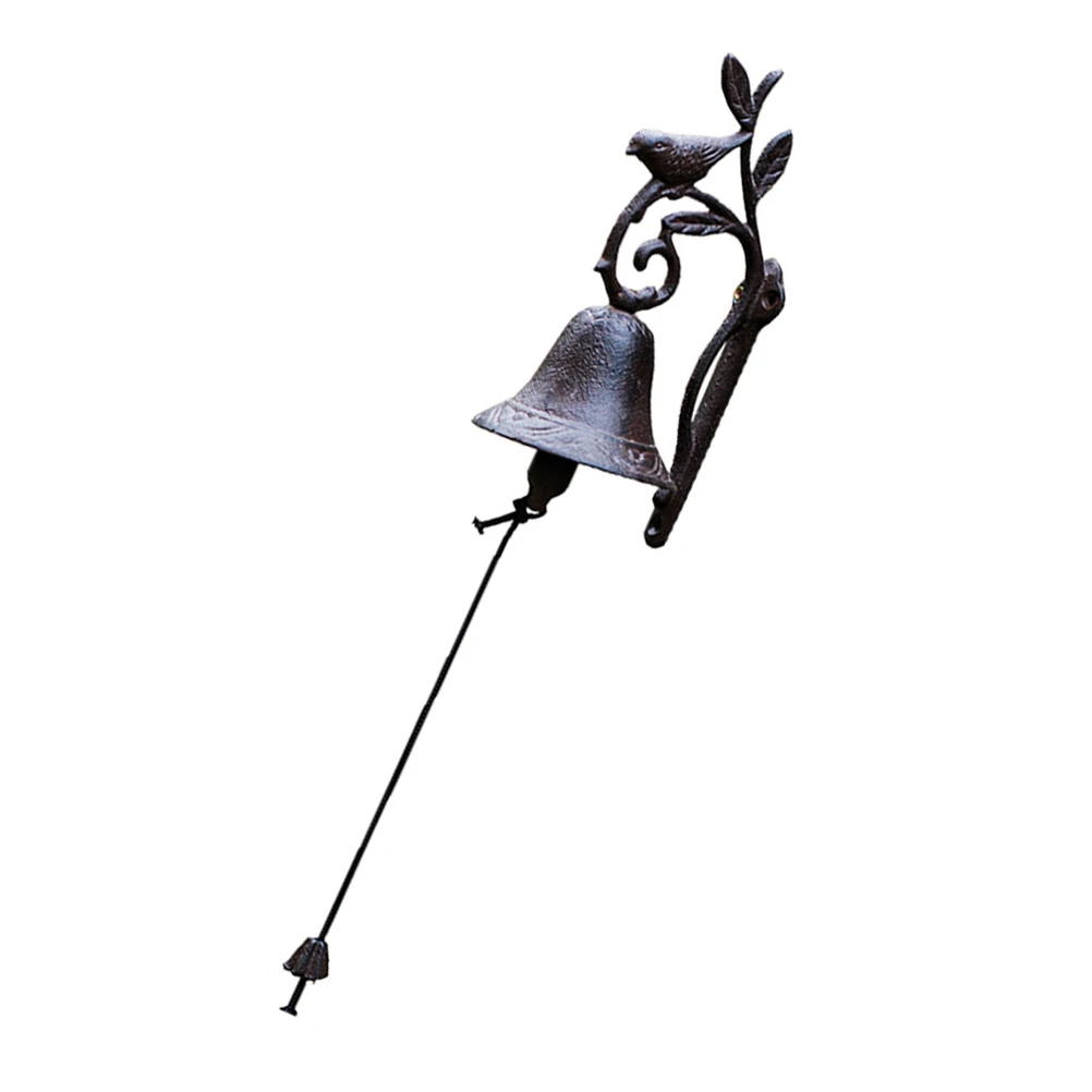

Cast Iron Flower Bird Bell Rustic Doorbell Decorative Outdoor Ornaments Vintage Wall Sculpture Farmhouse Garden Decor