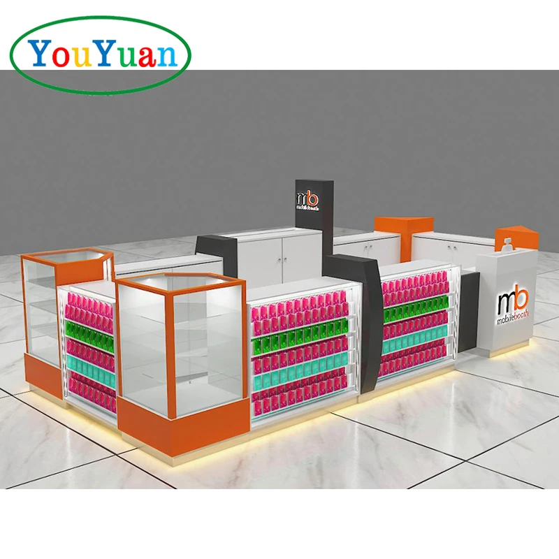 (customized)2025 newest cell phone accessories kiosk retail mobile phone rack retail showcase display showcase counter