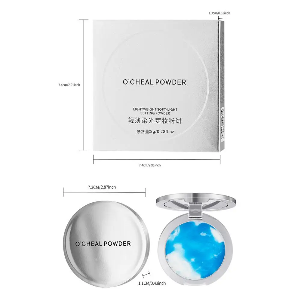 Poudre pressée blanche éclaircissante, correcteur de contrôle de l'huile Transparent, poudre de réglage naturelle durable pour le visage, cosmétique imperméable