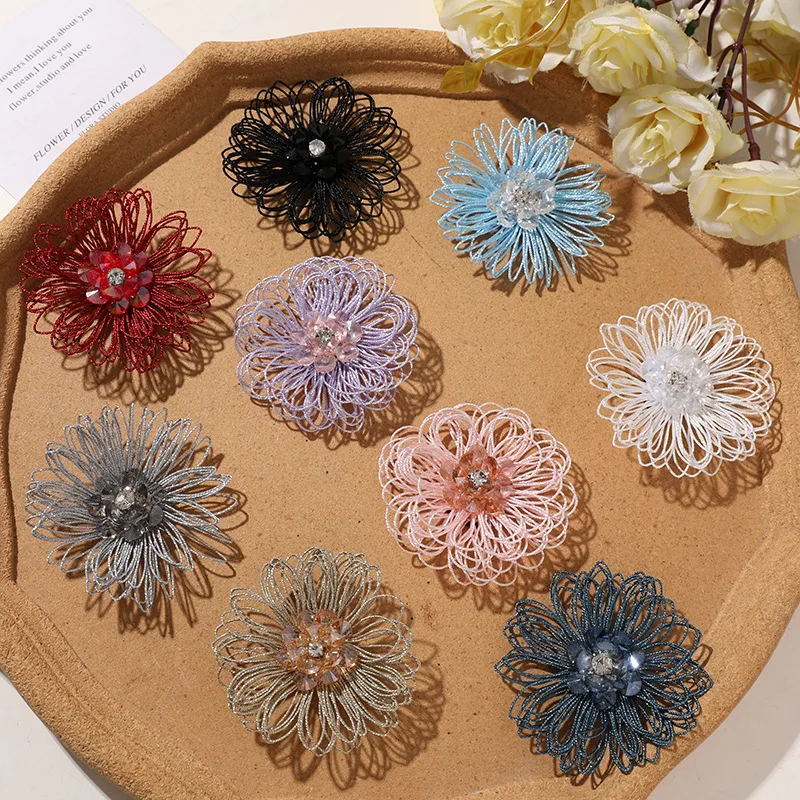 Shoe Charms Handmade Wired Hollow Daisy Flower Crystal Center DIY Minimalist Versatile for Clogs Sandals Summer Vacation Durable