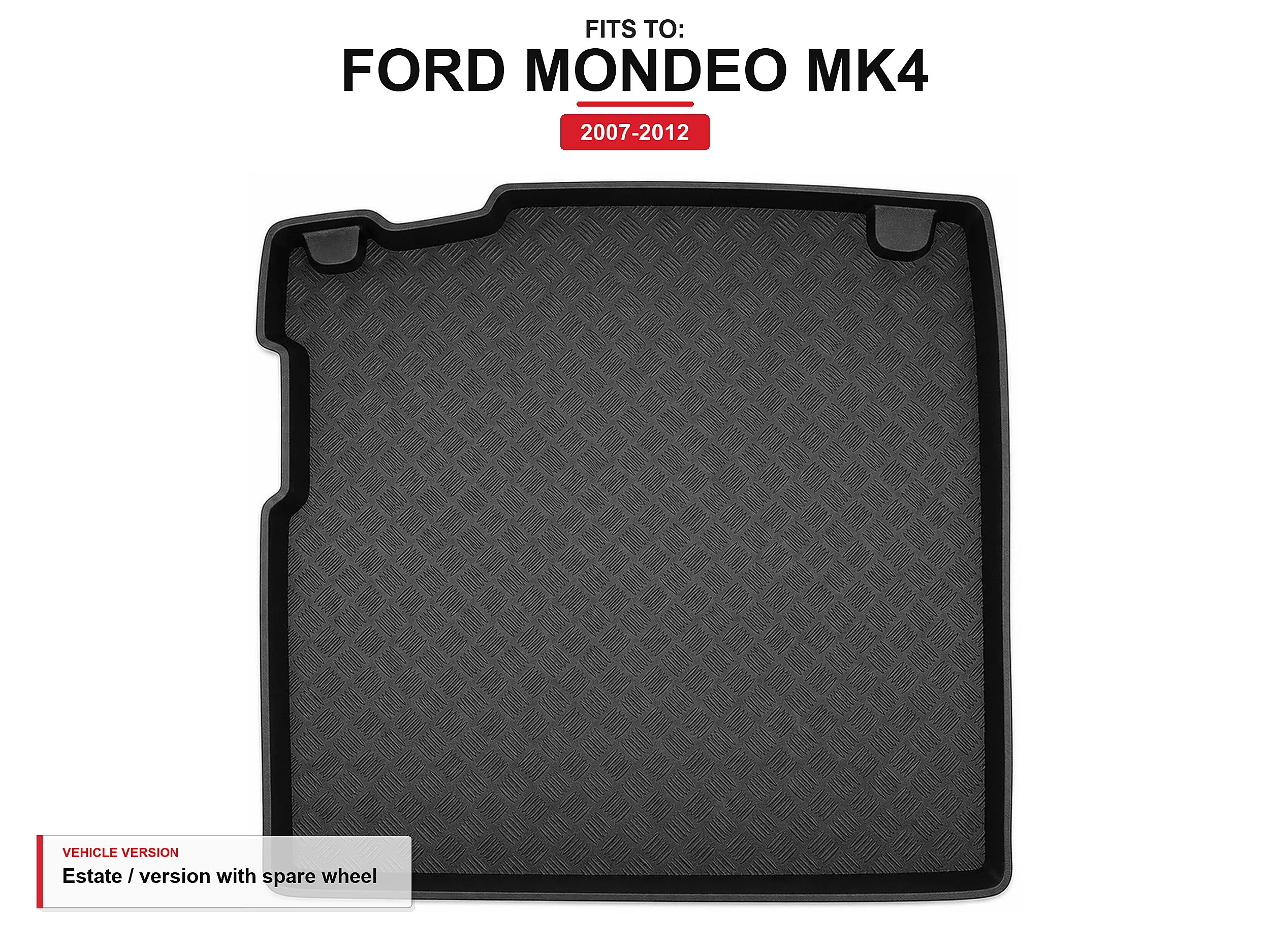 Kofferbakmat met rand voor: Ford Mondeo Mk4 2007-2012 Estate