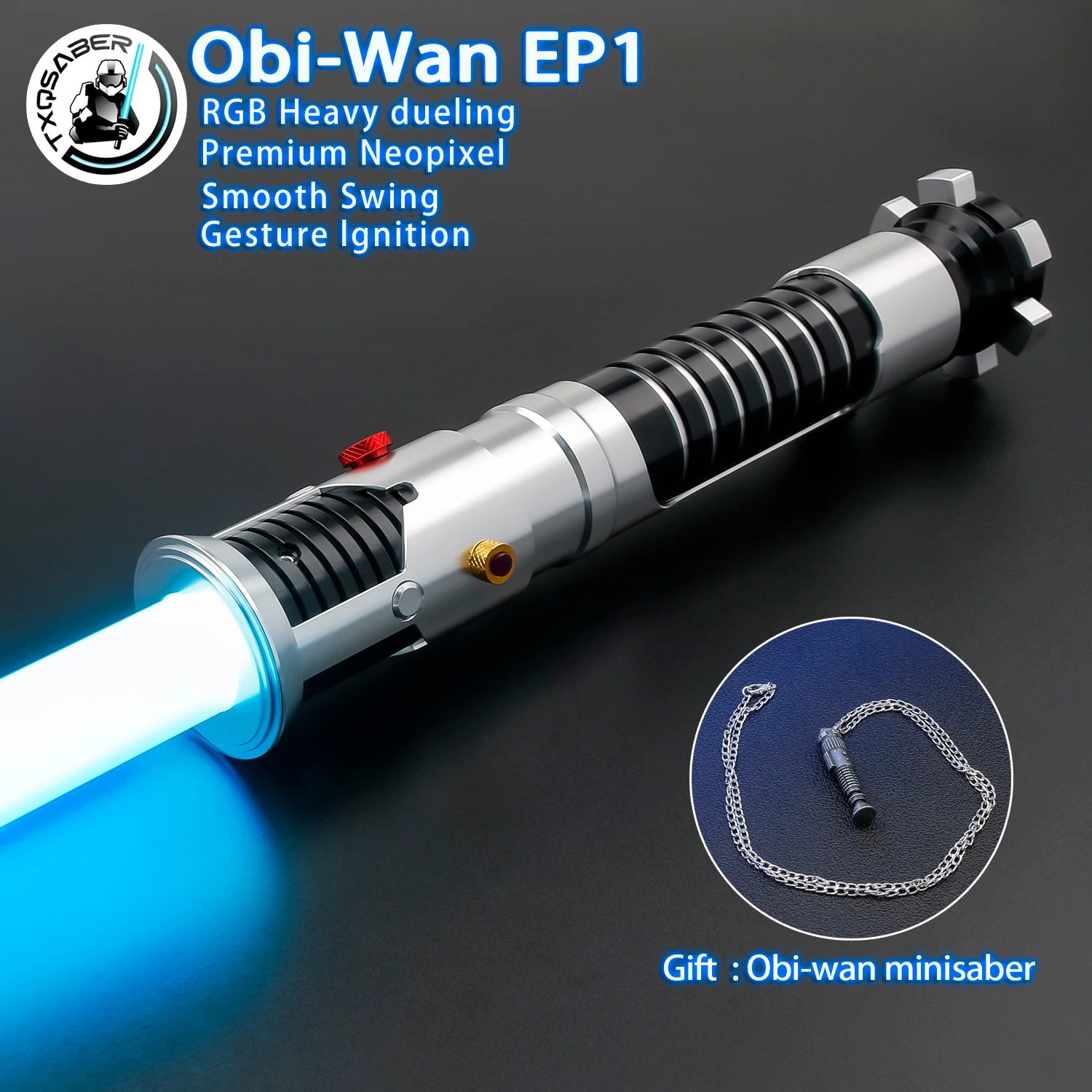 

TXQSABER Obi-Wan EP1 Световой меч с металлической рукояткой Heavy Dueling RGB Proffie 2.2 Световой меч SNV4 Neo Pixel Лазерный меч Косплей Подарок