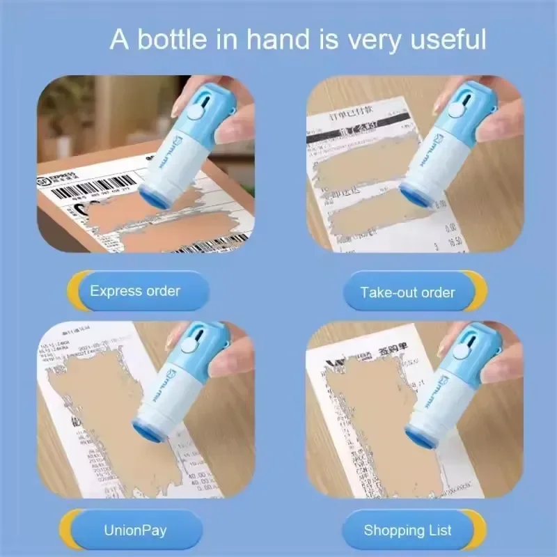 Retractable Box Opener Thermal Paper Correction Fluid With Unboxing Knife Privacy ID Information Blackout Theft Protection Stamp