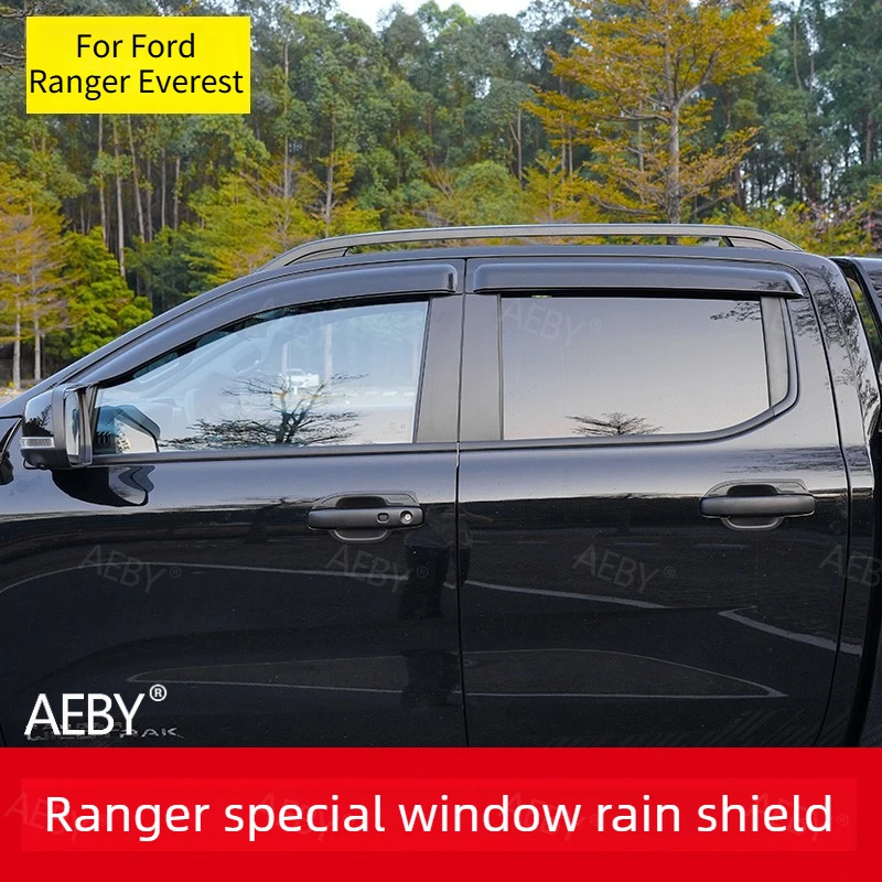 

For Ford Ranger Everest 2022-2026 car window sun visor,Weatherproof car window rain baffle,Side window deflector,accessories