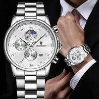 LIGE Watch Chronograph Sport Mens Watches Quartz Clock Silver Male Wristwatch Relogio Masculino Fashion Gift for Men