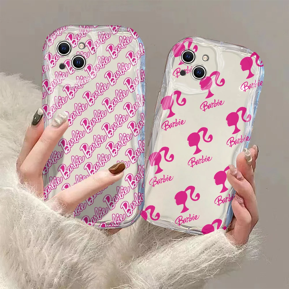 Cartoon Cute B-Barbies Princess 3D Wave Case for IPhone 15 14 13 12 11 Pro Max Mini X XR XSMAX 8 7 6S Plus Soft Silicone Cover