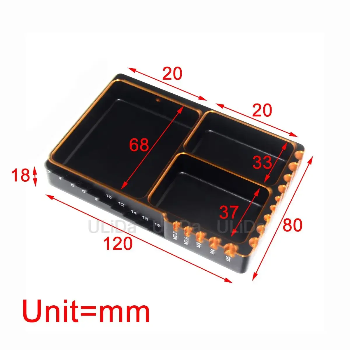 Alloy Material Mobile Repair Box Screw Storage Measuring Tool Screw Mat Tray Bolts Nuts Screw Storage for RC Car Boat Drone