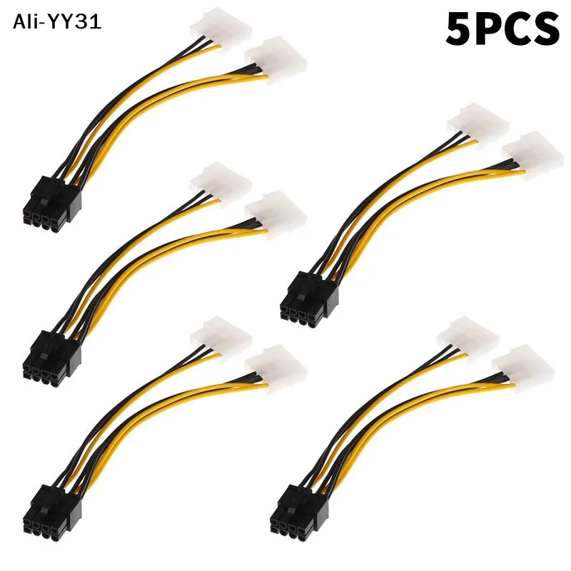 【AW8】CCA4-1/2/5Pcs 8 Pin Graphics Card Male To Dual 4 Pin Female Video Card Power Cord Mainboard Power Extension Adapter Cable