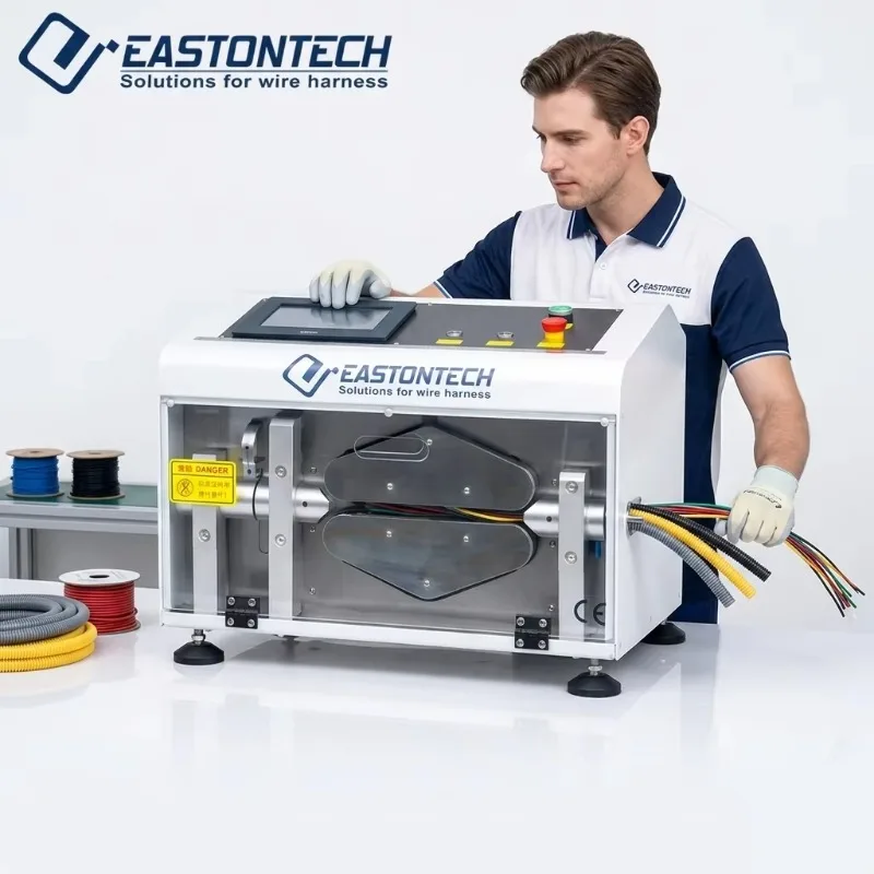 EW-0810 Automatic Corrugate Tube Cutting Machine For 1-40mm Diameter Bellows PVC PE Plastic Rubber Pipe Cutting Machine