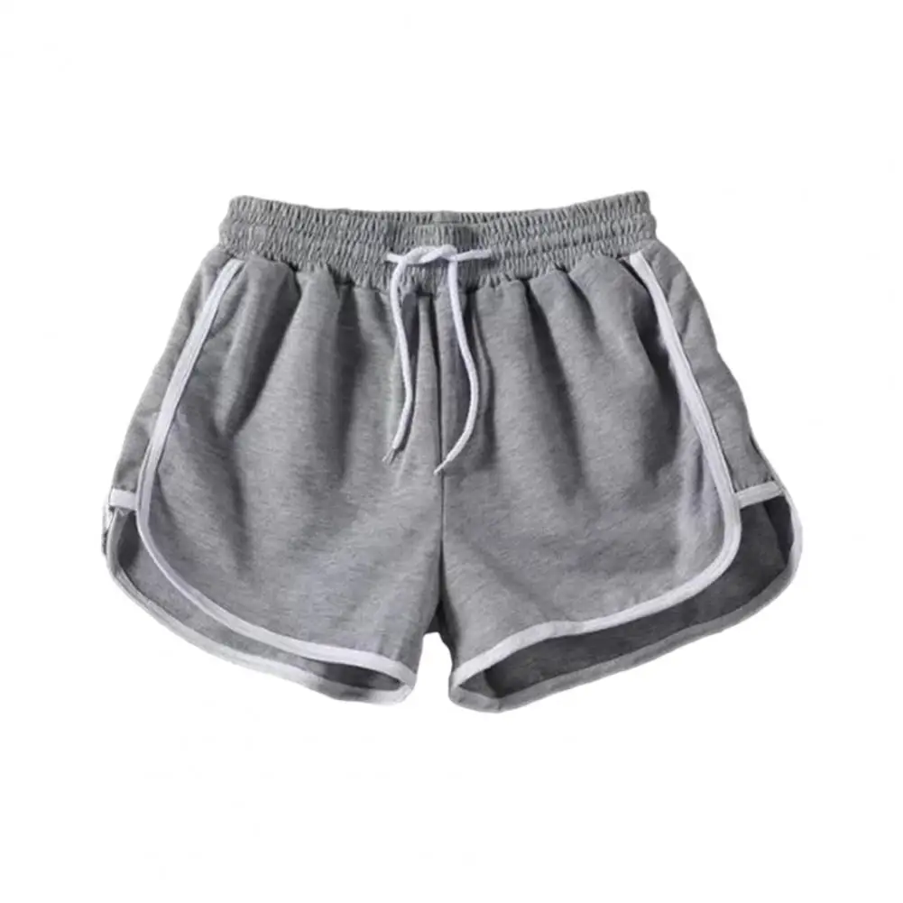 Striped Side Shorts Breathable Drawstring Men's Summer Sport Shorts with Elastic Waist Color Matching Above Knee for Unisex