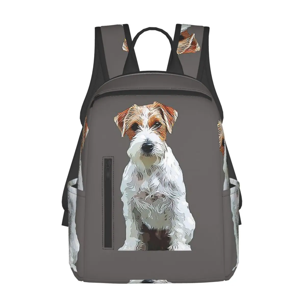 犬ジャックラッセルテリアラフコートバックパックデイパック大容量子供ブックバッグスクールバッグショルダーバッグ男性女性用