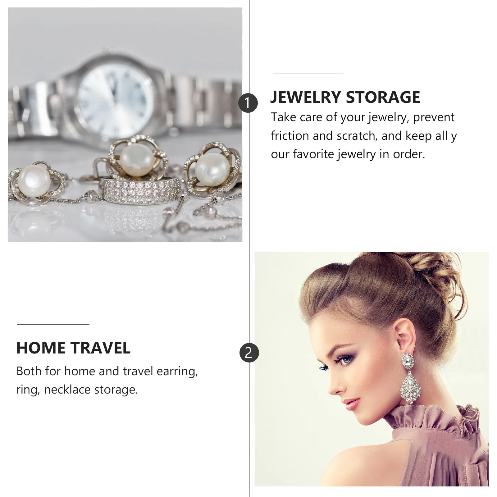 1Pcs Portable PU Jewelry Storage Box Soft Lint Lining Compact Travel Ring Earring Necklace Organizer Container