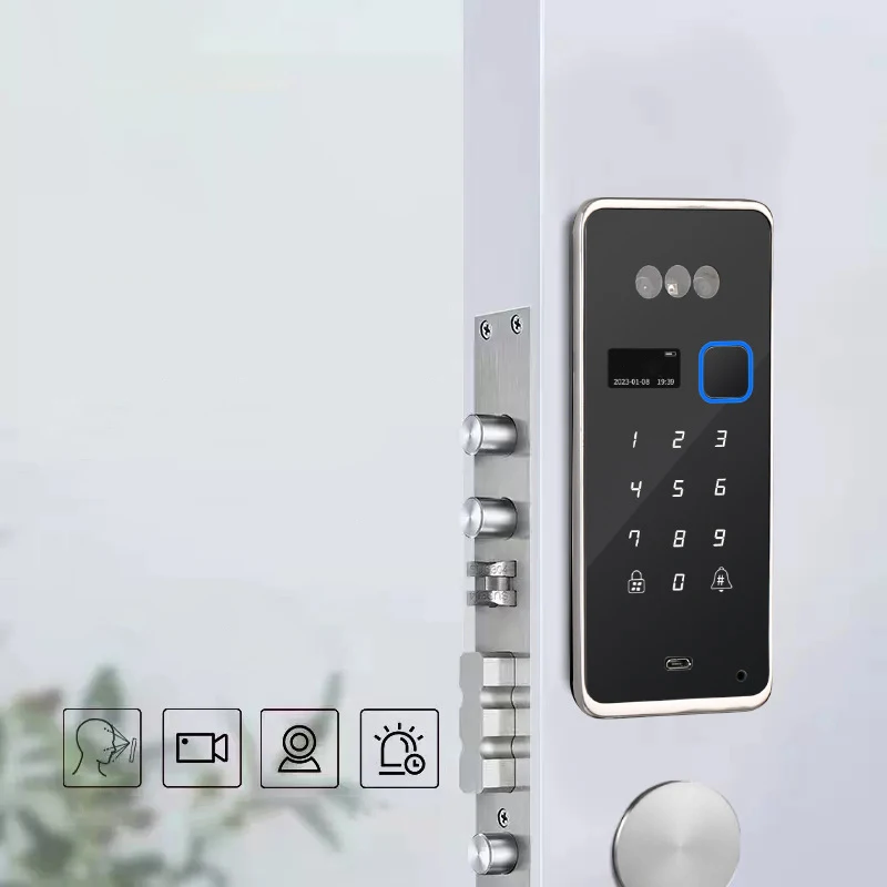 EGFirtor Embedded Face Recognition Intelligent Smart Door Lock Wifi Fingerprint Password Electronic Wooden Lock