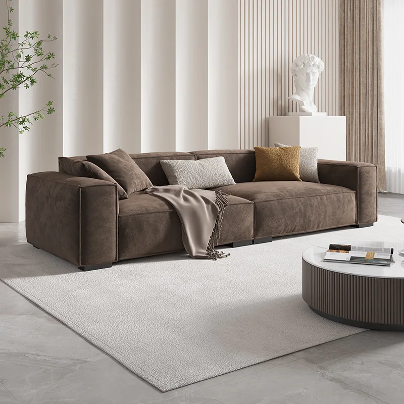 Art sofa light luxury technology velvet matte cloth sofa concubine straight row