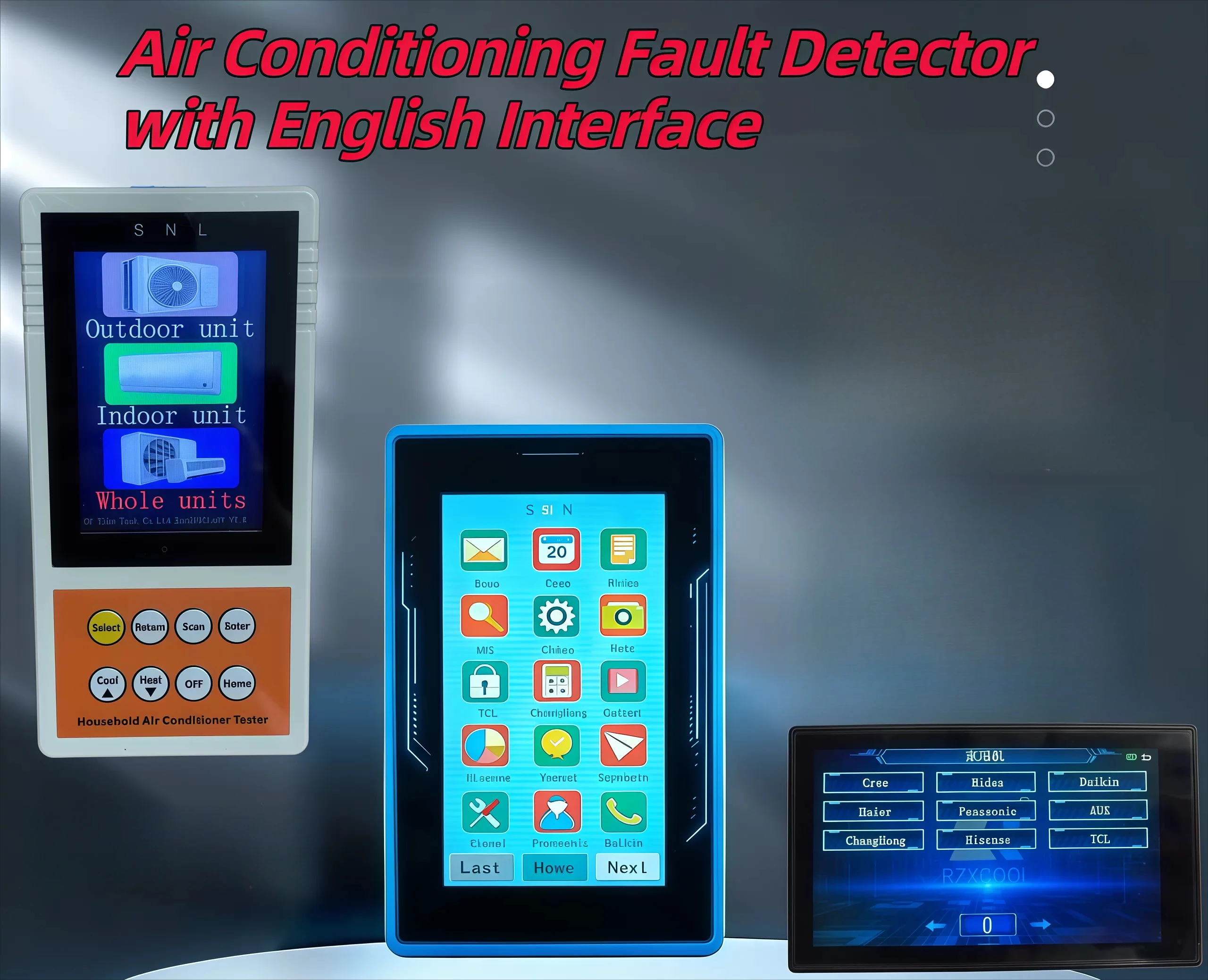 Inverter Air Conditioner Tester English Touch Screen Display For AC Fault Check Parameter Reading Repair