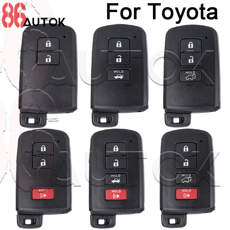 Car Key Shell Smart Key Case for Toyota Avalon Camry RAV4 2012-2015 Key Fob with Insert Key Car Key Case Fob Cover 2/3/4 Buttons