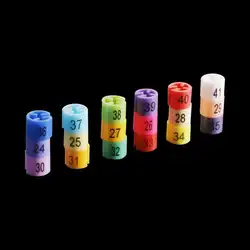 Plastic Hanger Sizers, Printed Sizes And Colors Assorted 24-180 , Size Markers Circular Tube Cylinder Snap On & Slip Over