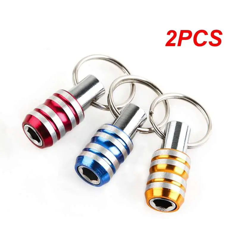 2PCS 1/4inch Hex Shank Screwdriver Bits Holder Extension Bar Drill Screw Adapter Quick Release Keychain Easy Change Hand-held