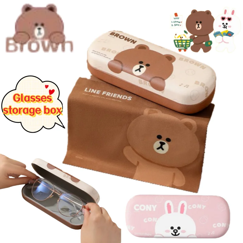 

Креативный мультяшный футляр для очков Brown Sally Cony, высококачественный студенческий противоударный и устойчивый к падениям портативный кейс для хранения очков