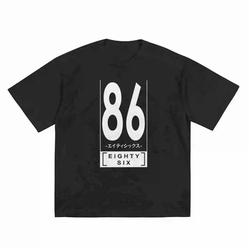 Eighty Six Japanese Text Anime Short Sleeve Tee 100% Cotton T-Shirt