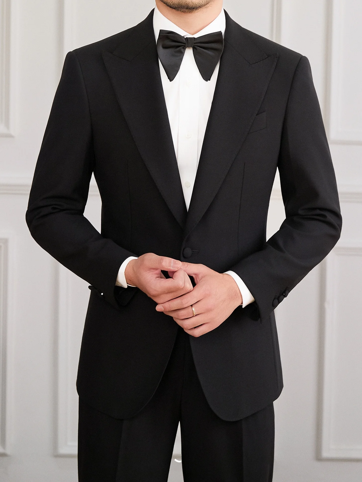 

Mr. Deer Three's Wool Blend Slim Fit Wedding Suit Two Piece Set Business Casual Polyester Viscose Wool Spandex Blend
