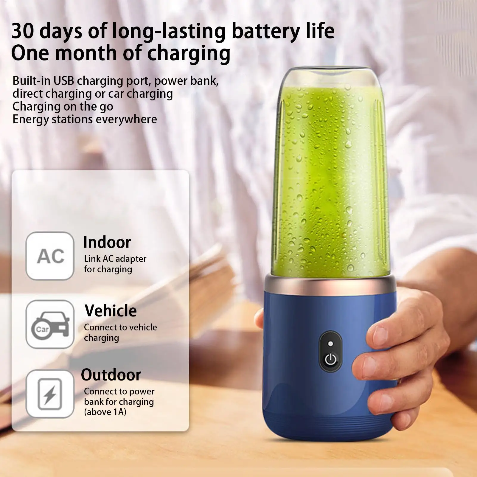 خلاط محمول عصارة كهربائية قابلة للشحن خلاطات فواكه USB قابلة للشحن عصير خلاط صغير متعدد الوظائف صانع العصير