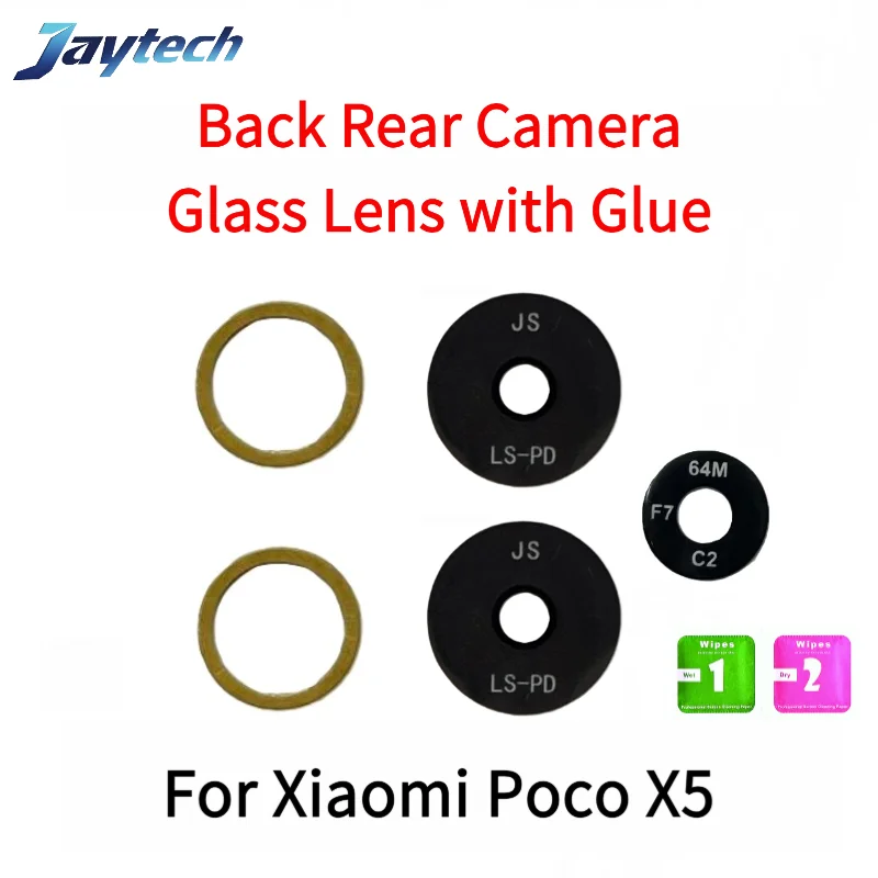 1Set Rear Back Camera Glass Lens For Xiaomi POCO F6 M6 Pro X5 X6 X7 4G 5G With Glue Sticker