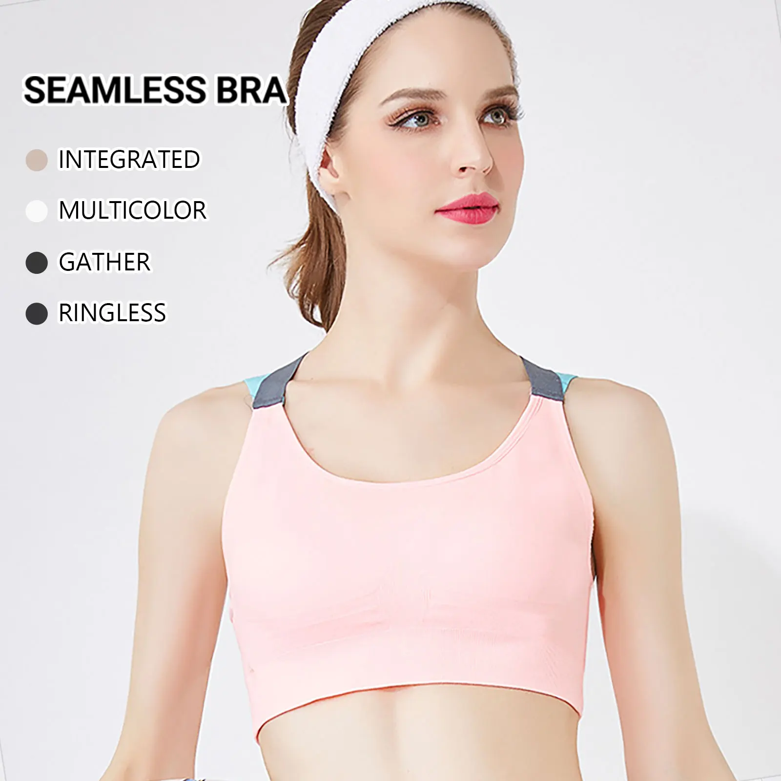 IUSIBRALEA New Style Cross Back Ringless Sports Bra Underwear for Women Lady Vest Shock-Proof Lingerie Running Fitness Yoga Bra