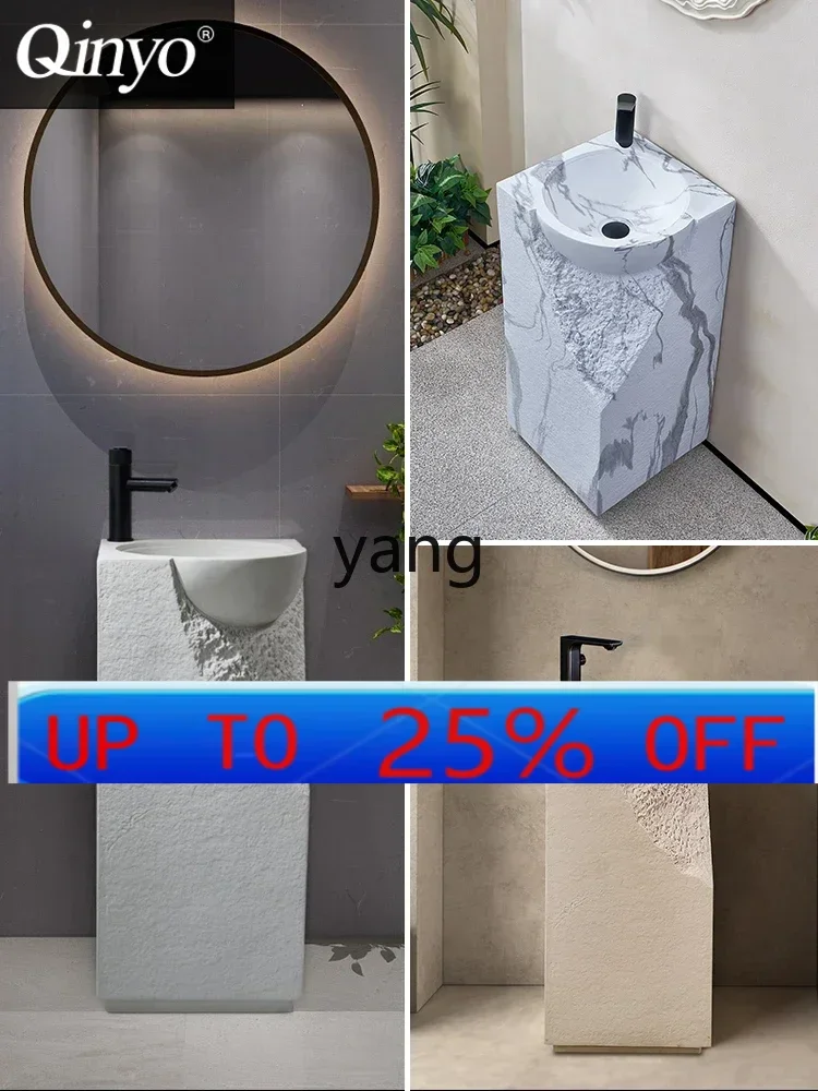 

lmm Outdoor Courtyard Pedestal Basin Integrated Floor Art Wash Basin Bathroom Creative Sink