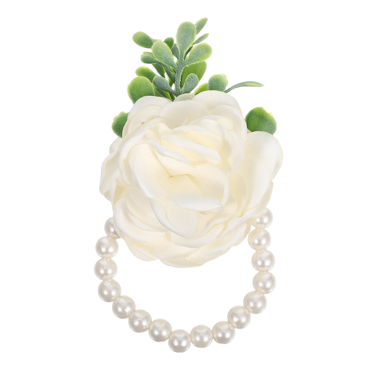 

Artificial Green Leaf Wrist Corsage Natural Design Handmade Wedding Party Bridal Bridesmaid Decoration Flexible Flower Bracelet