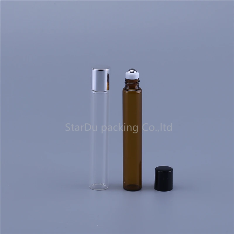 30pcs 10ml Glass Roll On Bottles With Stainless Steel Roller Small Essential Oil Roller-on Sample Bottle 10ml 10cc