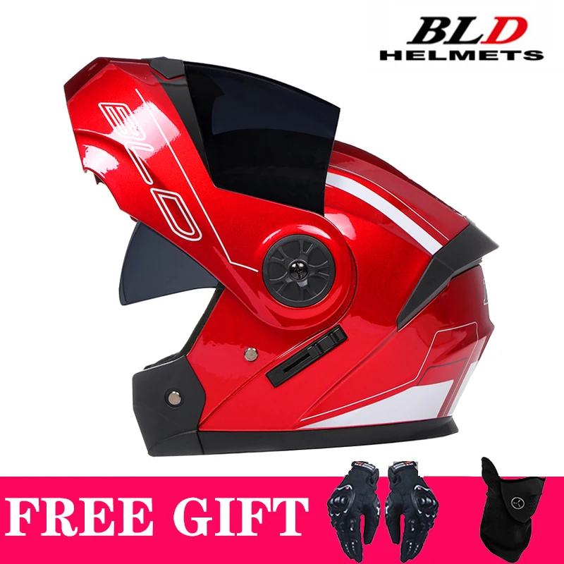 Dual Lens Helmet Interior Visor ABS Latest Modular Flip Motorcycle Helmet DOT Approved Safety Voyage Racing Famous Brand BLD-161