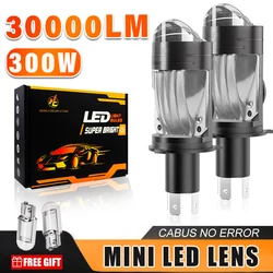H4 Bi LED Lens Projector Car Headlight Bulbs 30000LM CANBUS High Low Beam Bulb Auto Motorcycle Dual Projector Len LED Lamp 12V