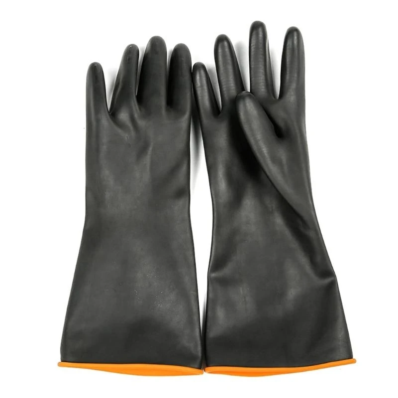 

652F Heavy Duty Latex Gloves Resistant GlovesSafety Work Cleaning Protective Waterproof Industrial Rubber Gloves