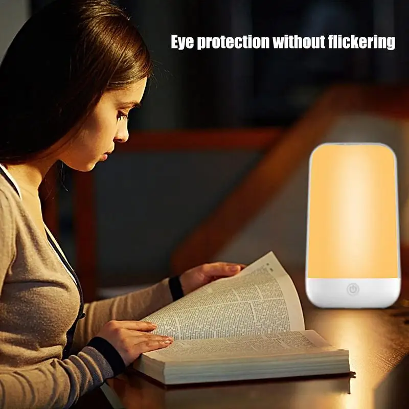 Touch Lamps Bedside Night Light Rechargeable Touch Control With 7 Colors Reading Table Lamp For Eye Protection Room Desk Lamp