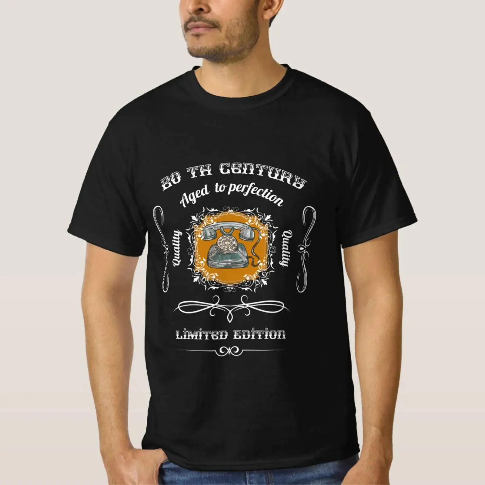 Vintage 20 th century Rotary phone T Shirt vintage Washed Stretched streetwear designer clothes Slightly Comfortable Versatile