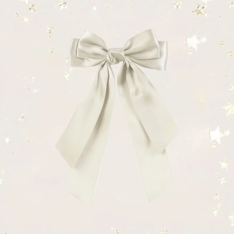 

Women Elegant Organza Bow Ribbon Hair Clip Fashion Solid Satin Spring Clip Bowknot Hairpins Barrettes Hair Accessories for Girls